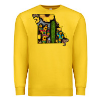 Lemon Western Missouri Map Sunflower And Cactus Pattern Premium Sweatshirt - Bettercallsaul