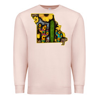 Pale Pink Western Missouri Map Sunflower And Cactus Pattern Premium Sweatshirt - Bettercallsaul