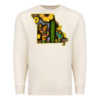Sandshell Western Missouri Map Sunflower And Cactus Pattern Premium Sweatshirt - Bettercallsaul