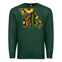 Sports Green Western Missouri Map Sunflower And Cactus Pattern Premium Sweatshirt - Bettercallsaul