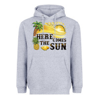 Heather Grey here comes the sun Heavyweight Hoodie - BarkalooDesign