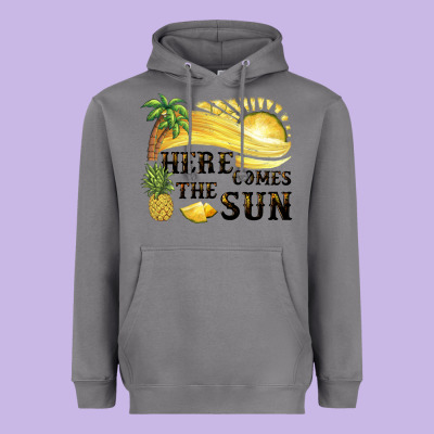 Here Comes The Sun Heavyweight Hoodie Designed By Barkaloodesign