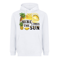 White here comes the sun Heavyweight Hoodie - BarkalooDesign