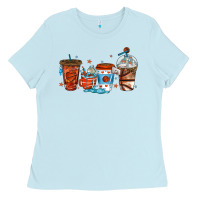 Baby Blue basketball coffee cups Ladies Tee - texasbilliewilder