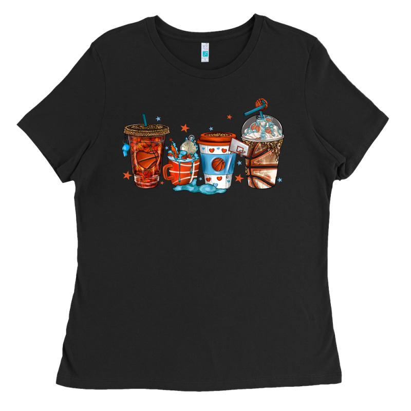 Basketball Coffee Cups Ladies Tee by texasbilliewilder | Teevron
