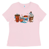 Bubblegum Pink basketball coffee cups Ladies Tee - texasbilliewilder