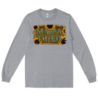 Heather Grey Sunflower Leopard Mama Tried Long Sleeve Tee - Jasminsmagicworld