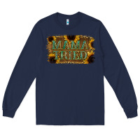 Navy Sunflower Leopard Mama Tried Long Sleeve Tee - Jasminsmagicworld