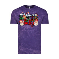 Cloud Purple santa baby with santa and christmas tree cake Vintage Tee - AdoDesignShop