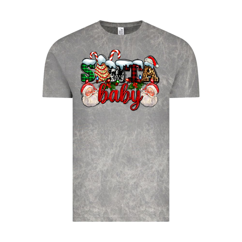 Santa Baby With Santa And Christmas Tree Cake Vintage Tee by AdoDesignShop | Teevron
