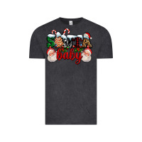 Vintage Black santa baby with santa and christmas tree cake Vintage Tee - AdoDesignShop