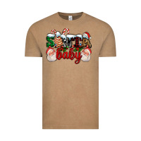 Vintage Coffee santa baby with santa and christmas tree cake Vintage Tee - AdoDesignShop