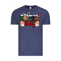 Vintage Denim santa baby with santa and christmas tree cake Vintage Tee - AdoDesignShop