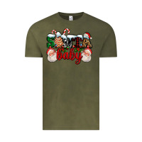 Vintage Olive santa baby with santa and christmas tree cake Vintage Tee - AdoDesignShop