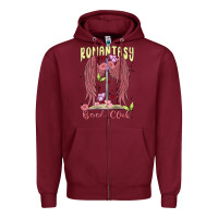 Burgundy romantasy book club Zipper Hoodie - MaliasSmallBusiness