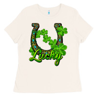 Bone Lucky shamrock horseshoe Ladies Tee - RanaPortraitStore