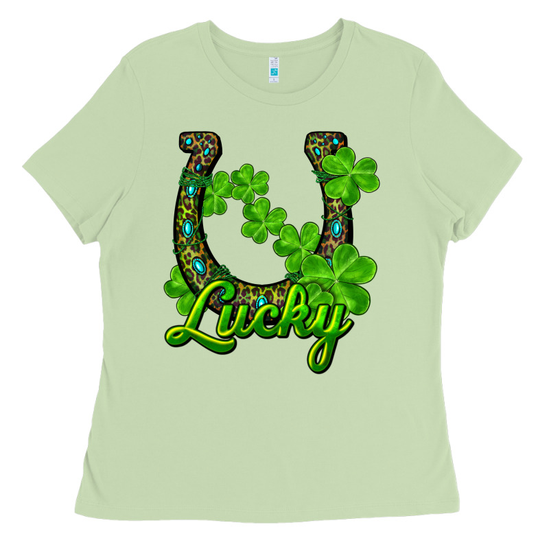 Lucky Shamrock Horseshoe Ladies Tee by RanaPortraitStore | Teevron