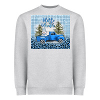 Heather Grey hello winter snowman truck Heavyweight Sweatshirt - AdoDesignShop