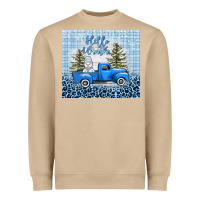 Hello Winter Snowman Truck Heavyweight Sweatshirt | Teevron