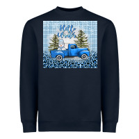 Navy hello winter snowman truck Heavyweight Sweatshirt - AdoDesignShop