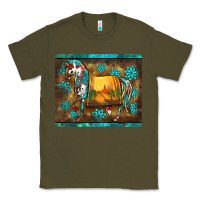 Army Green western horse sunset turquoise's gemstones mousepad Classic Tee - BarkalooDesign