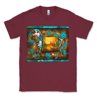 Burgundy western horse sunset turquoise's gemstones mousepad Classic Tee - BarkalooDesign