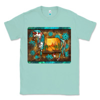 Seafoam western horse sunset turquoise's gemstones mousepad Classic Tee - BarkalooDesign