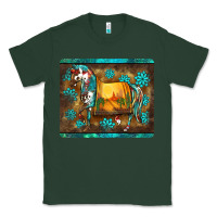 Sports Green western horse sunset turquoise's gemstones mousepad Classic Tee - BarkalooDesign