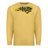 Antique Gold Western North Carolina Map Sunflower Premium Sweatshirt - Bettercallsaul