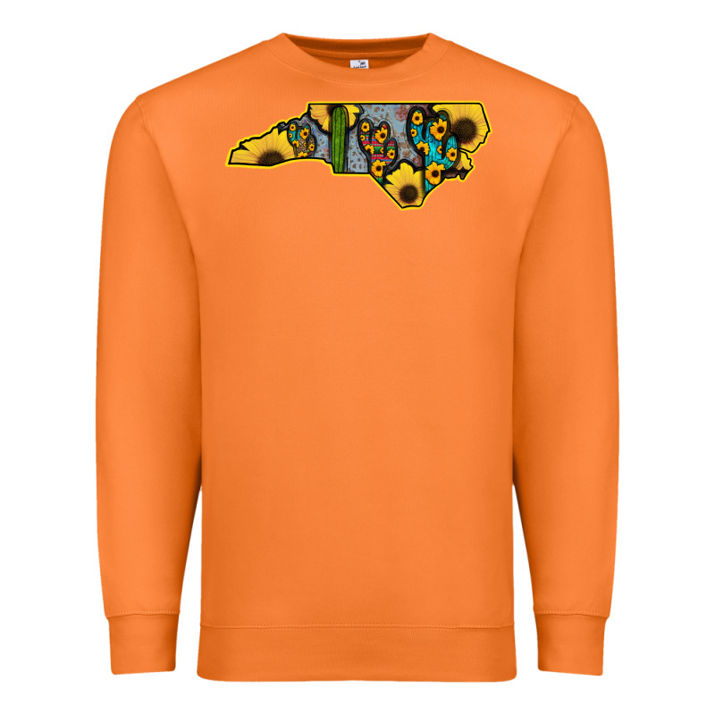 Western North Carolina Map Sunflower Premium Sweatshirt by Bettercallsaul | Teevron