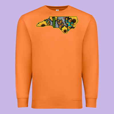 Western North Carolina Map Sunflower Premium Sweatshirt Designed By Bettercallsaul