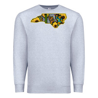 Heather Grey Western North Carolina Map Sunflower Premium Sweatshirt - Bettercallsaul