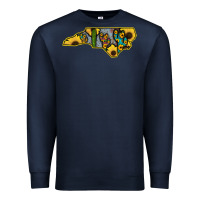 Navy Western North Carolina Map Sunflower Premium Sweatshirt - Bettercallsaul