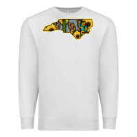 Oatmeal Heather Western North Carolina Map Sunflower Premium Sweatshirt - Bettercallsaul