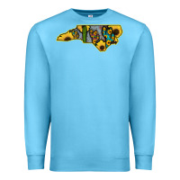 Ocean Blue Western North Carolina Map Sunflower Premium Sweatshirt - Bettercallsaul