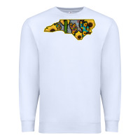 White Western North Carolina Map Sunflower Premium Sweatshirt - Bettercallsaul
