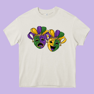Mardi Gras Mask Heavy Core Tee Designed By Ranaportraitstore