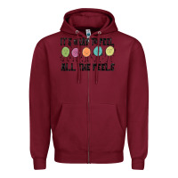 Burgundy ıt's okay to feel all the feels Zipper Hoodie - MaliasSmallBusiness