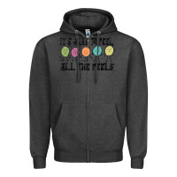 Charcoal Heather ıt's okay to feel all the feels Zipper Hoodie - MaliasSmallBusiness