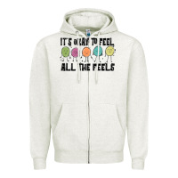 Oatmeal Heather ıt's okay to feel all the feels Zipper Hoodie - MaliasSmallBusiness