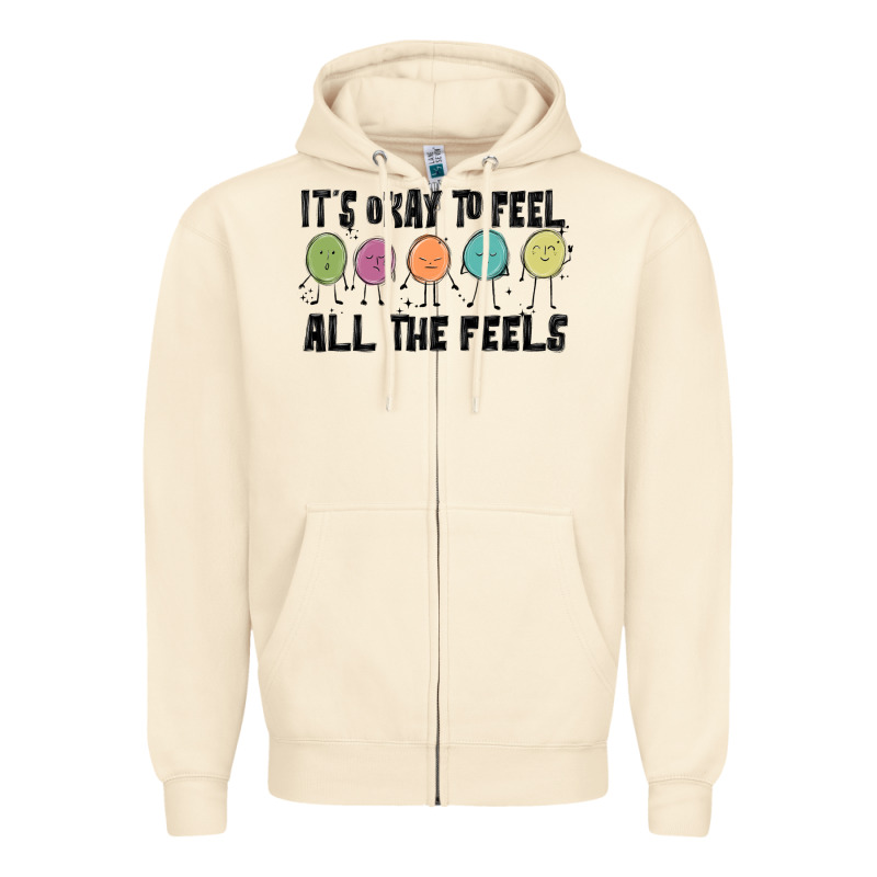 ıt's Okay To Feel All The Feels Zipper Hoodie by MaliasSmallBusiness | Teevron