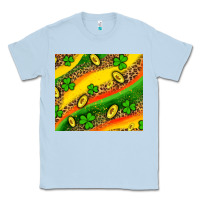 Dusty Blue st patricks coin and shamrock Classic Tee - AdoDesignShop