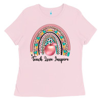 Bubblegum Pink teach love inspire Ladies Tee - JahusDesignShop
