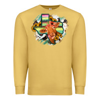 Antique Gold Western Texas Flag Cow Portrarit Premium Sweatshirt - Bettercallsaul