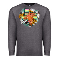 Charcoal Heather Western Texas Flag Cow Portrarit Premium Sweatshirt - Bettercallsaul