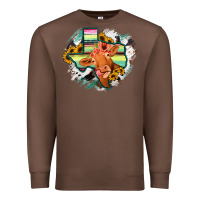 Chestnut Western Texas Flag Cow Portrarit Premium Sweatshirt - Bettercallsaul
