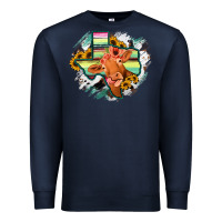 Navy Western Texas Flag Cow Portrarit Premium Sweatshirt - Bettercallsaul
