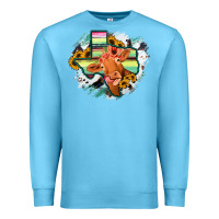 Ocean Blue Western Texas Flag Cow Portrarit Premium Sweatshirt - Bettercallsaul