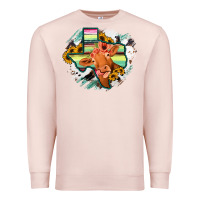 Western Texas Flag Cow Portrarit Premium Sweatshirt | Teevron