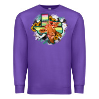 Purple Western Texas Flag Cow Portrarit Premium Sweatshirt - Bettercallsaul